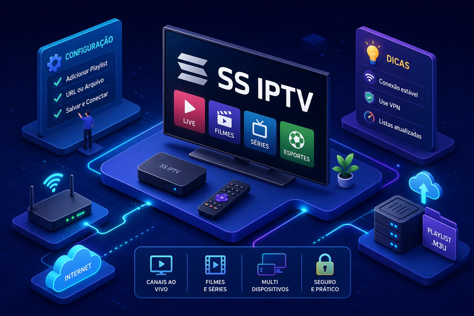 Guia Completo do SS IPTV: Configuração e Dicas O SS IPTV é um reprodutor de IPTV, não um provedor de canais. Isso significa que o aplicativo.